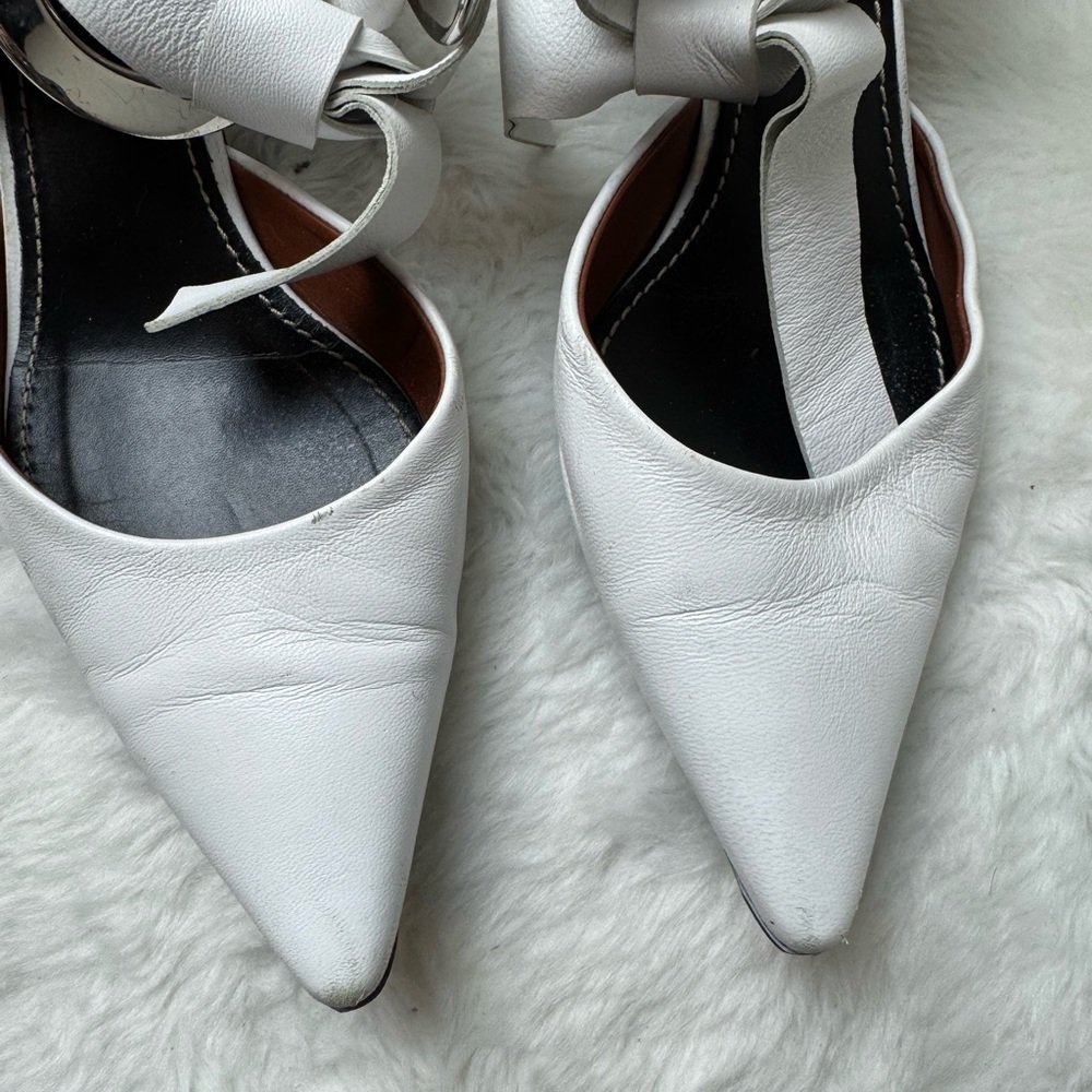 Proenza Schouler Front-tie Block-heel leather mules in white 37 - Picture 5 of 12
